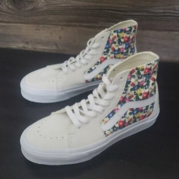 New Vans Sk8 Hi Tapered Womens White Sneakers Size 9.5 High Tops Bloomcore - Picture 6 of 9